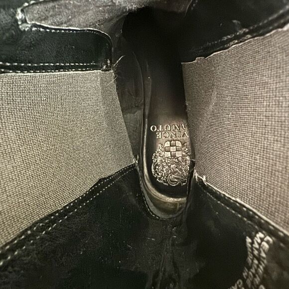 Vince Camuto Leather Mid Chelsea Boots Meendey Black size 6.5/37 - Picture 6 of 7